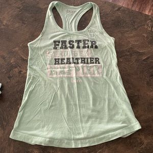 Burn Bootcamp “Faster, Stronger, Healthier, Happier” razor back tank.